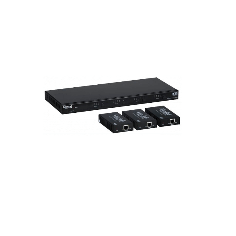 Матричный коммутатор HDMI 4X4 MATRIX SWITCH KIT, HDBT, POC, 4K/60 Muxlab 500412-EU 
